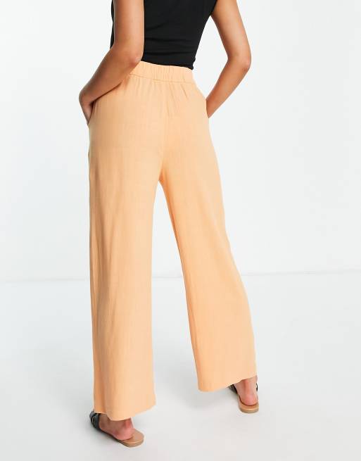 Stradivarius wide leg culotte pants in orange