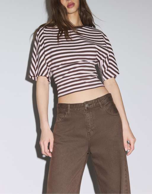 Stradivarius Wide-leg jeans in brown, 4 of 4
