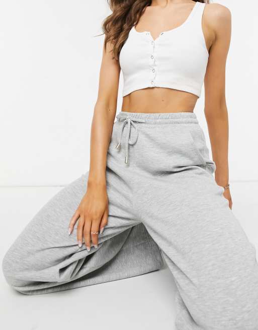 Stradivarius wide leg jogger in grey