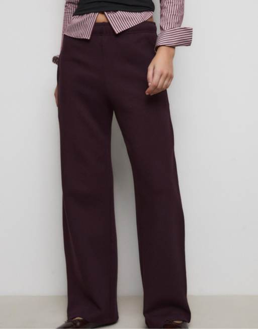Stradivarius Wide-leg jogger trousers in purple, 2 of 7