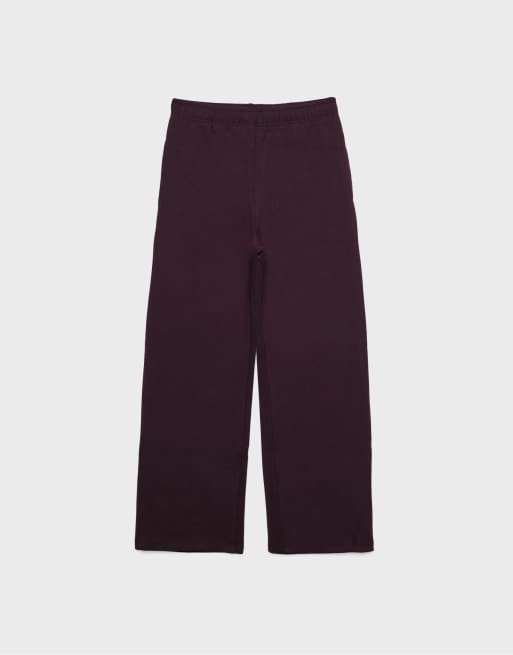Stradivarius Wide-leg jogger trousers in purple, 6 of 7