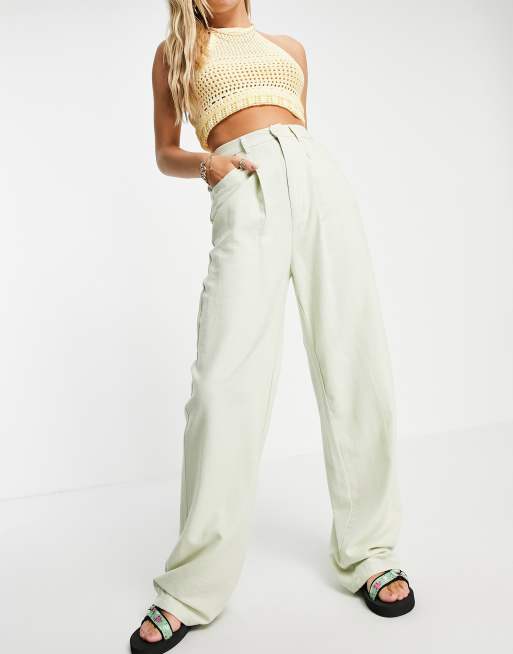 stradivarius wide leg trousers