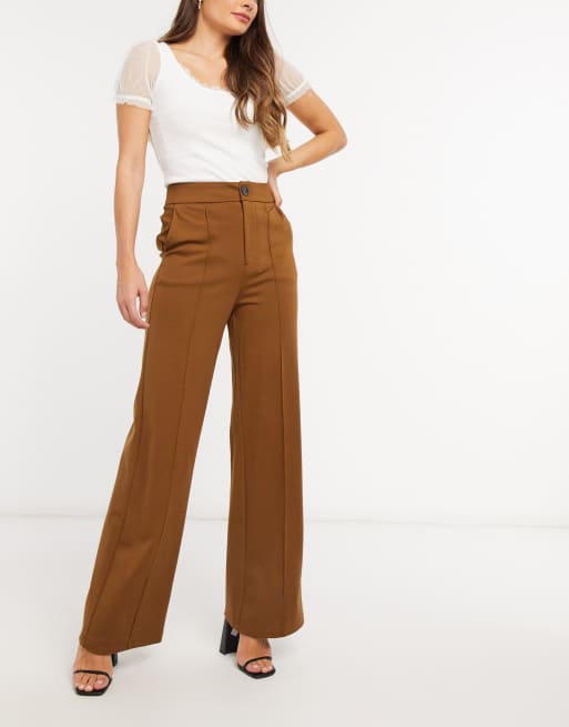 Stradivarius wide leg pants in brown