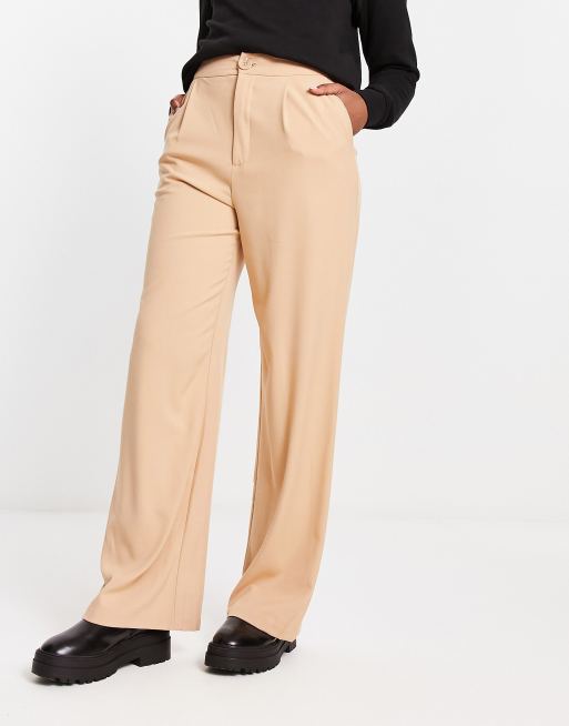 Stradivarius wide leg relaxed dad pants in beige