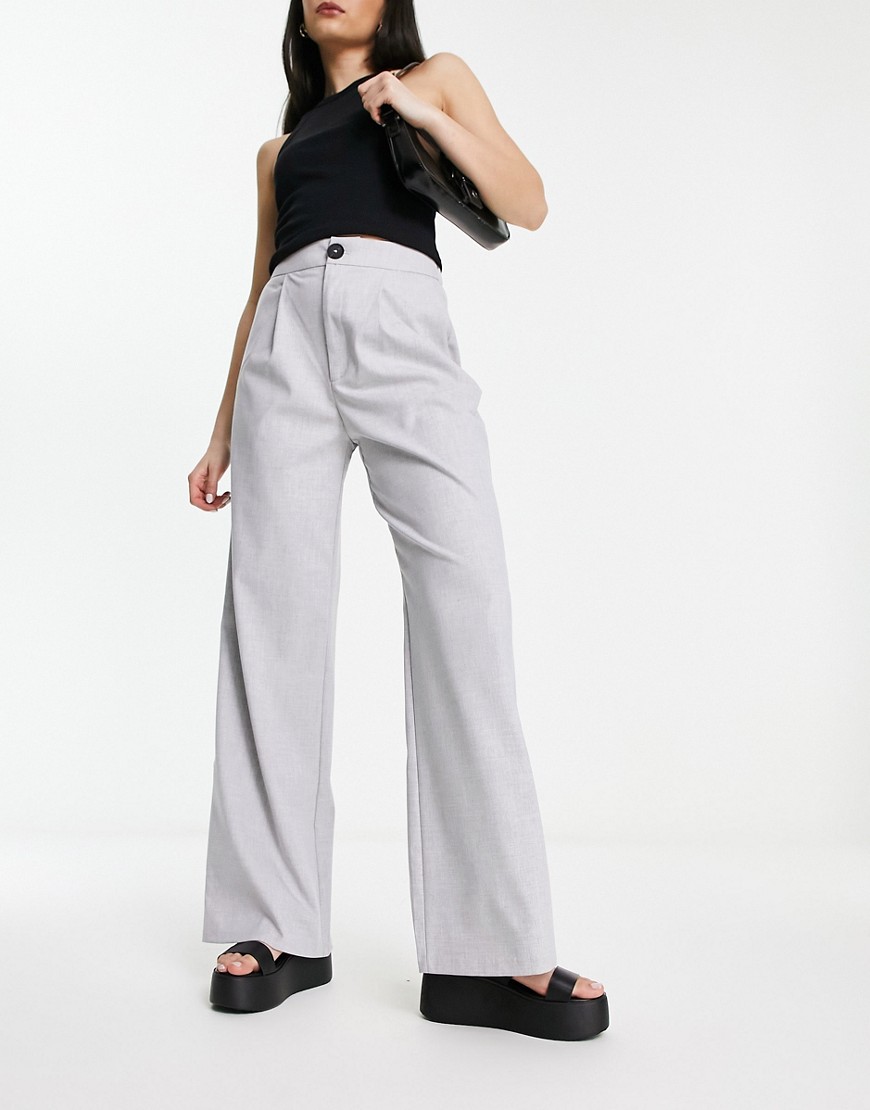 Stradivarius wide leg relaxed dad pants in gray