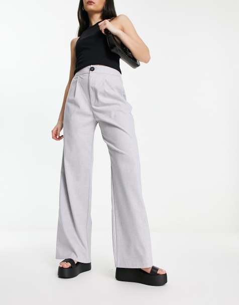 Stradivarius wide leg relaxed dad pants in grey - view 1