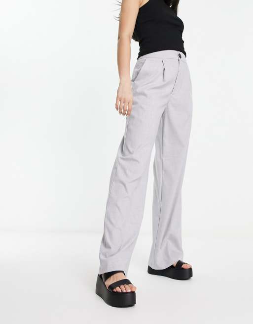 Stradivarius wide leg relaxed dad pants in grey, 4 of 4