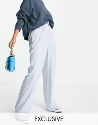Stradivarius wide leg relaxed dad trousers co-ord in blue