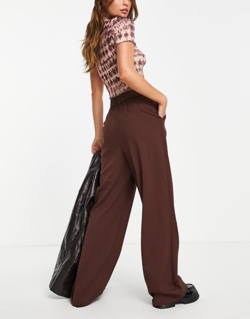 ASYOU super low rise relaxed trouser in brown