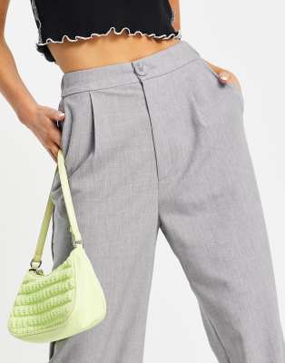 Stradivarius wide leg relaxed dad trousers in grey