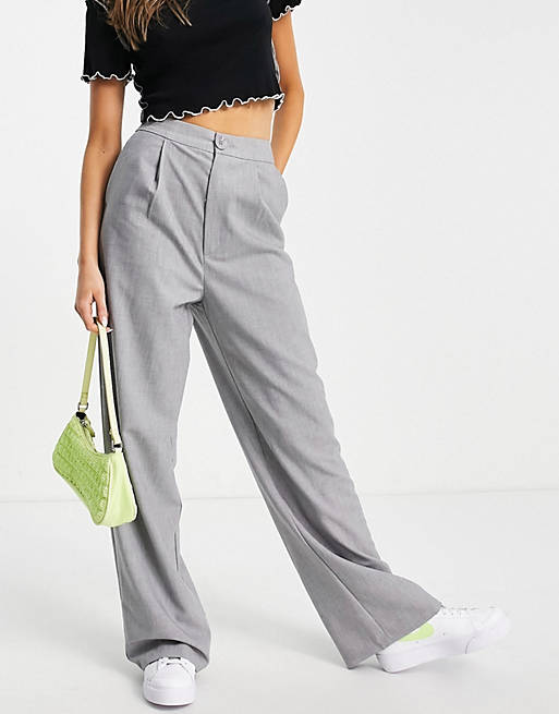 Stradivarius wide-legged relaxed dad pants in grey