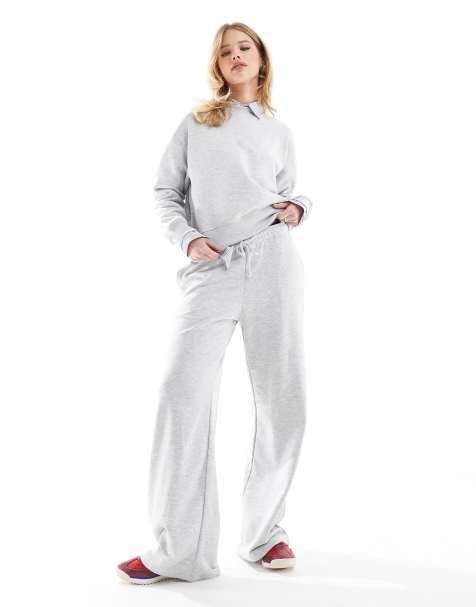Stradivarius wide-legged track pants in grey - view 1