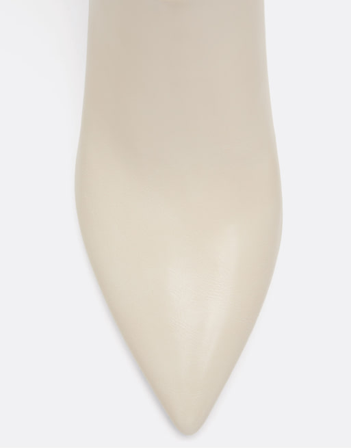 Stradivarius witte laarzen met hoge hak in ecru, 3 van 5
