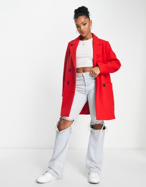 Asos red clearance coat