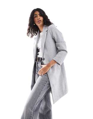 wool look jacket in gray