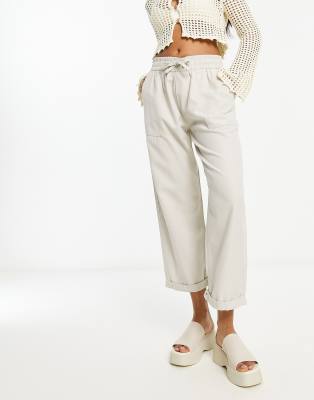 Woven Elasticated Waist Wide Leg Trousers