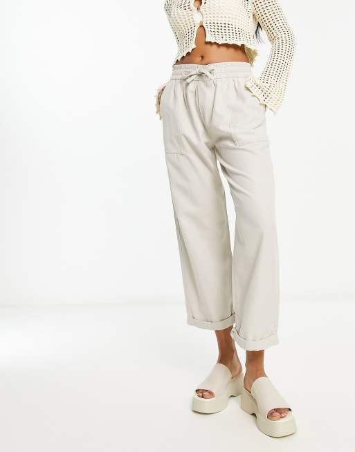 Stradivarius woven soft touch trackies in grey