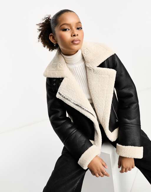 Black aviator jacket asos sale