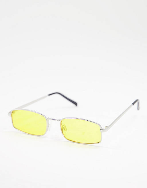 Stradivarius yellow lens square sunglasses