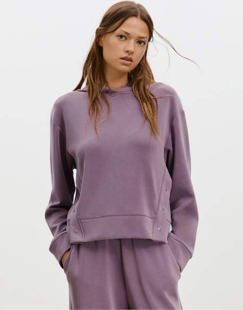 Stradivarius - Zachte hoodie met knopen in paars - view 1