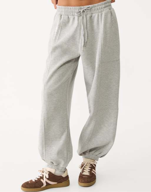 Stradivarius - Zachte joggingbroek met ballonpijpen in grijs gemêleerd, 4 van 4