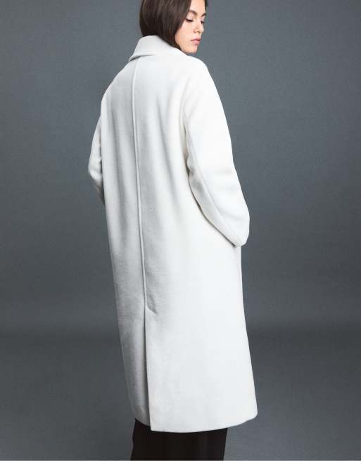 Stradivarius zachte oversized jas in wit, 3 van 7