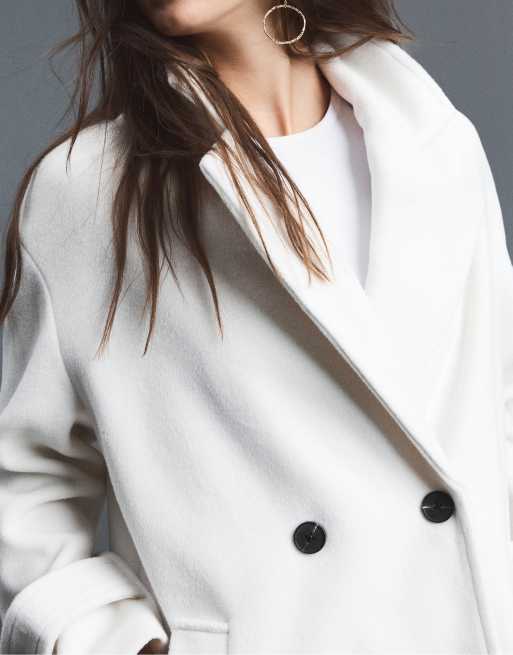 Stradivarius zachte oversized jas in wit, 4 van 7
