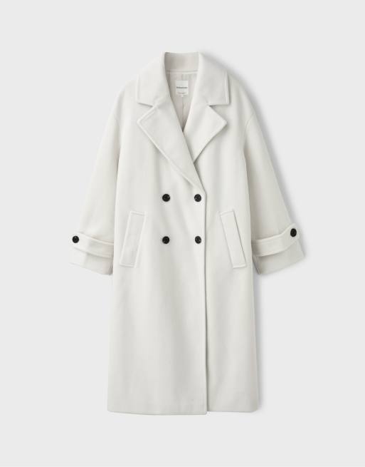 Stradivarius zachte oversized jas in wit, 6 van 7