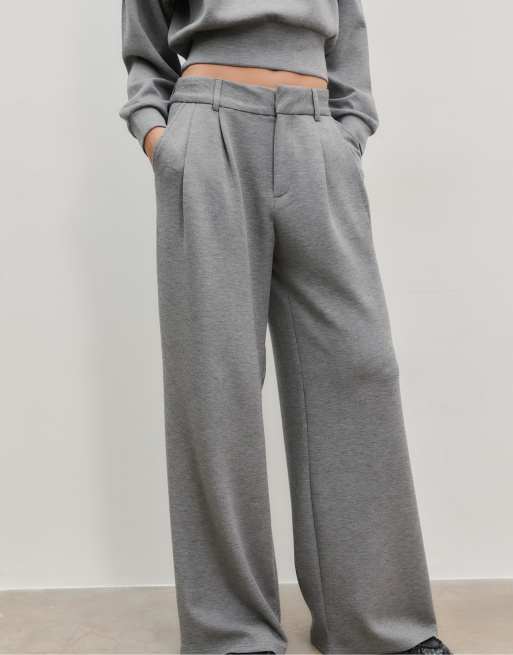 Stradivarius zachte smart broek in donkergrijs, 4 van 4