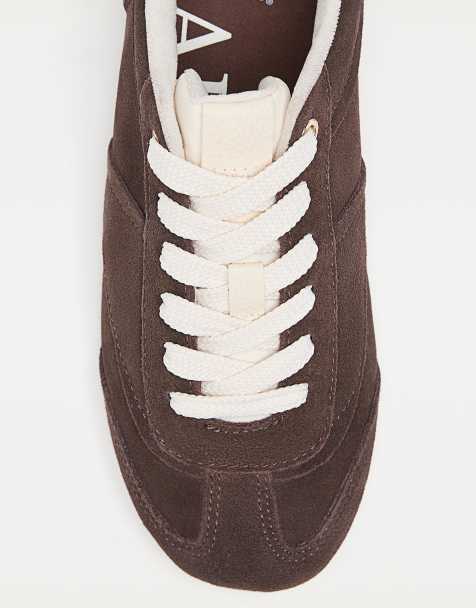 Stradivarius - Zachte sneakers van leer in bruin - view 1