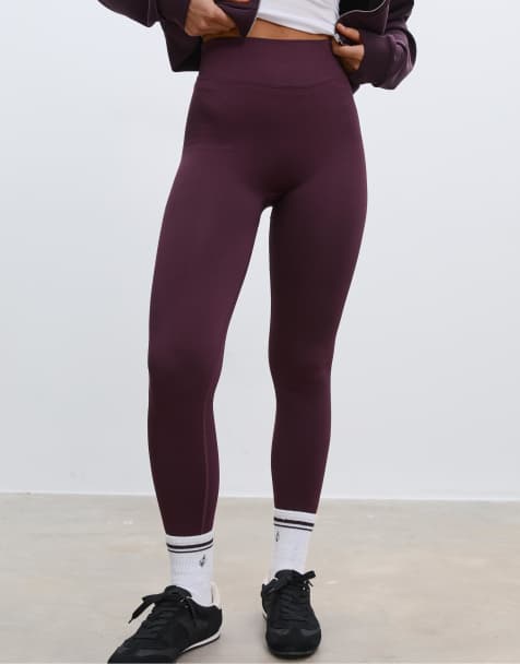 Stradivarius - Zachte vormgevende legging met hoge taille in paars - view 1
