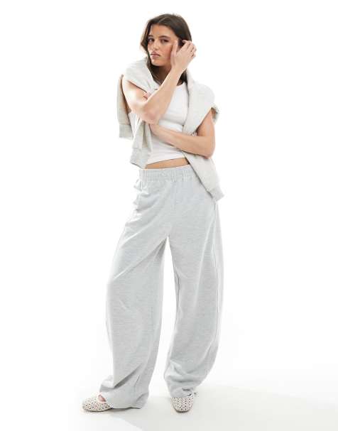 Stradivarius - Zachte wijde broek in grijs gemêleerd - view 1