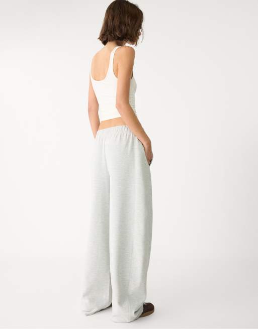 Stradivarius - Zachte wijde broek in grijs gemêleerd, 5 van 5