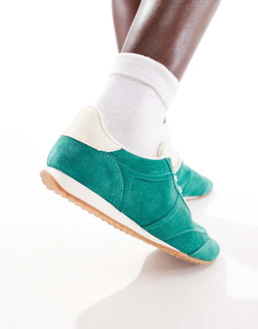 Stradivarius – Zamszowe zielone buty sportowe, 3 z 5