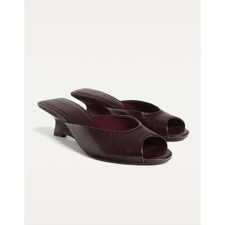 Stradivarius Zeppe bordeaux con tacco asimmetrico ASOS