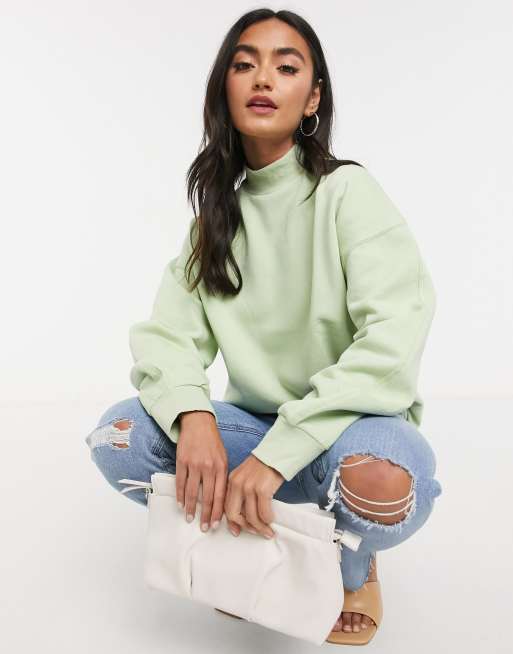 Stradivarius – Zielona bluza o kroju oversize