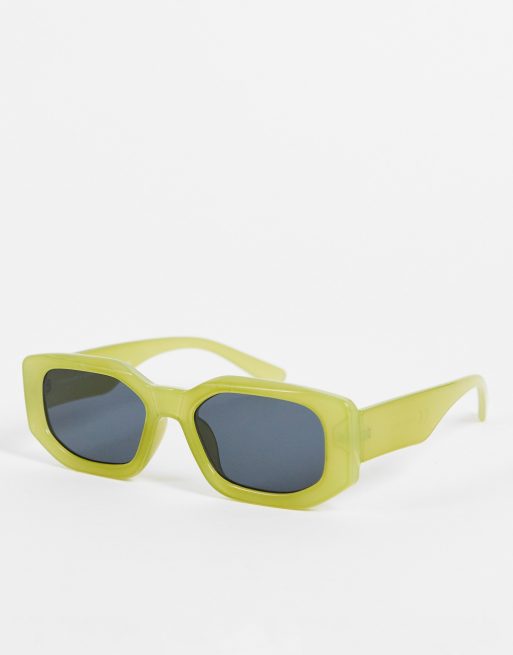 Stradivarius – Zielone plastikowe okulary przeciwsłoneczne