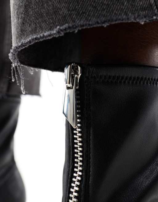 Stradivarius zip front ankle boots in black