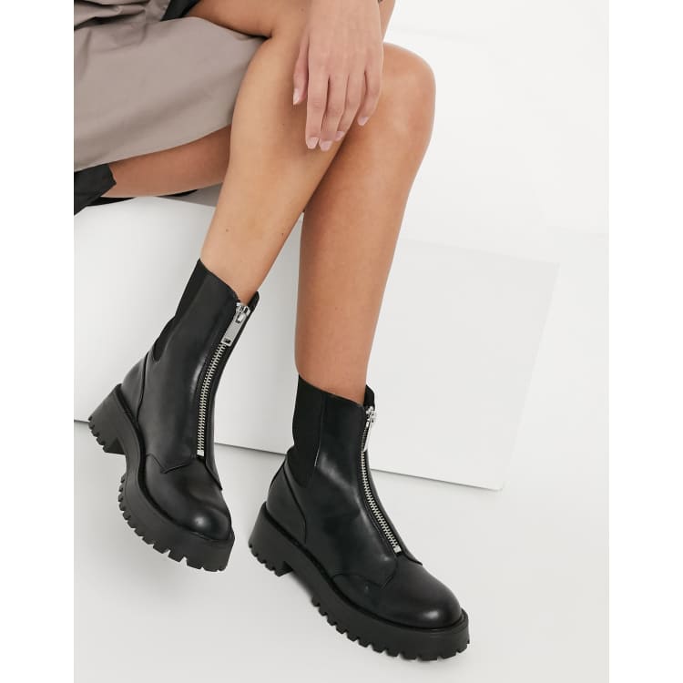 Bottines avec zip online devant