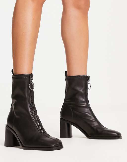 Zip up heeled on sale boots