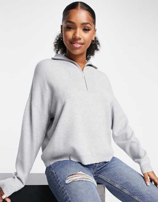 Hollister boyfriend half hot sale zip sweater