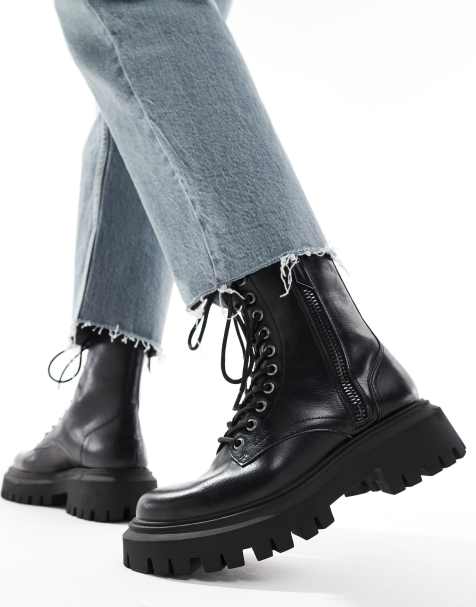 Stradivarius zip up ankle boots in black - view 1