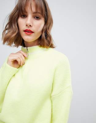 zip up neck jumper