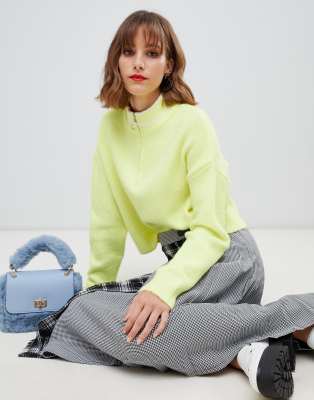 zip up neck jumper