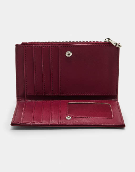 Stradivarius zip up purse in burgundy, 3 of 3