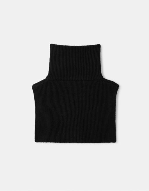 Stradivarius Zipped collar in black, 4 of 4