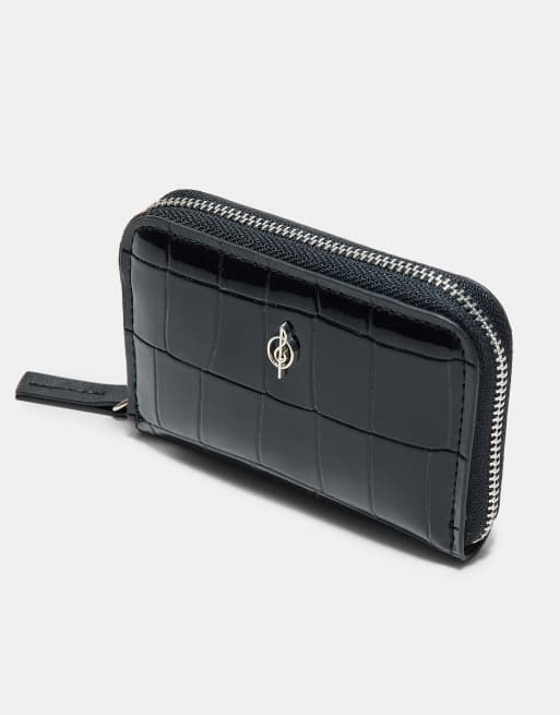 Stradivarius Zipped purse in black, 4 of 4