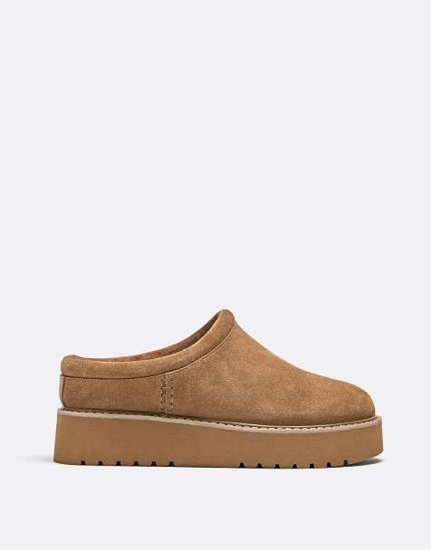 Stradivarius - Zoccoli beige bassi in pelle - view 1