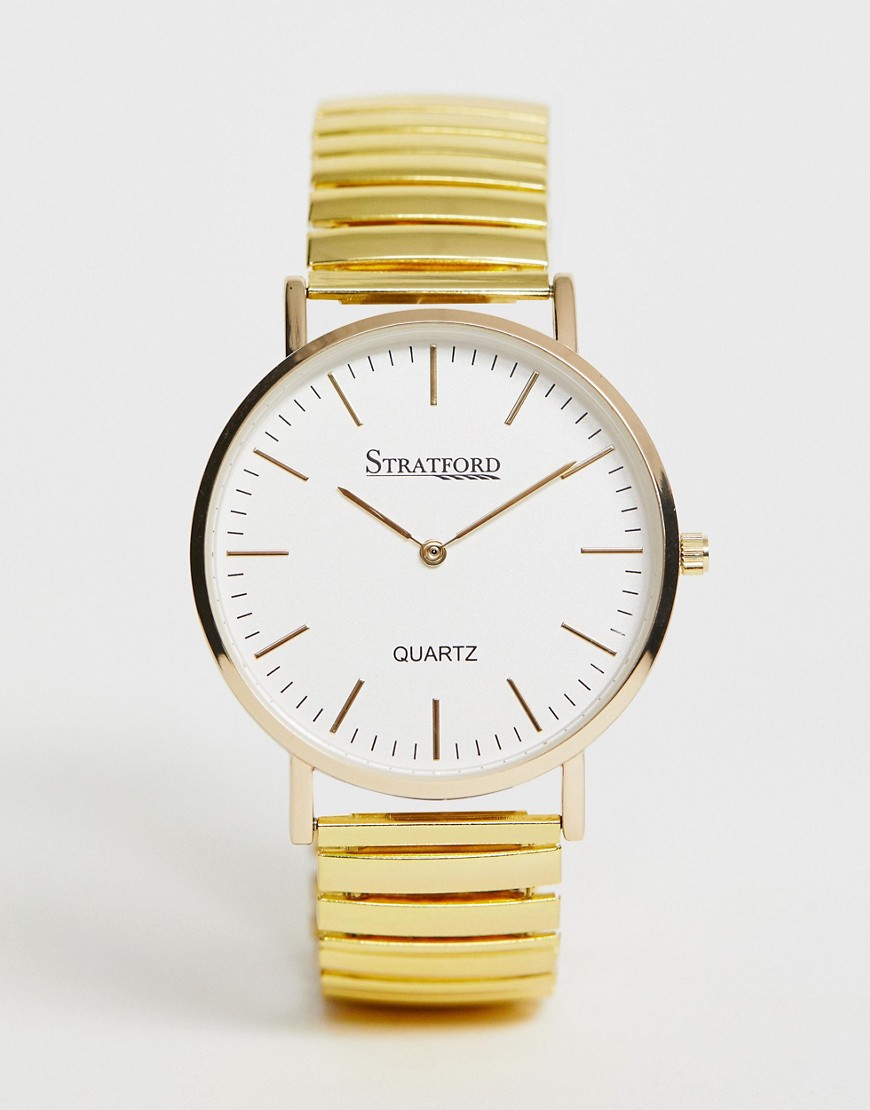 Stratford mens bracelet watch-Gold