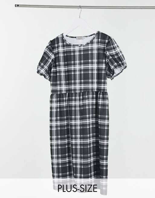 Street Collective Curve - Lagdelt smockkjole i ternet jersey
